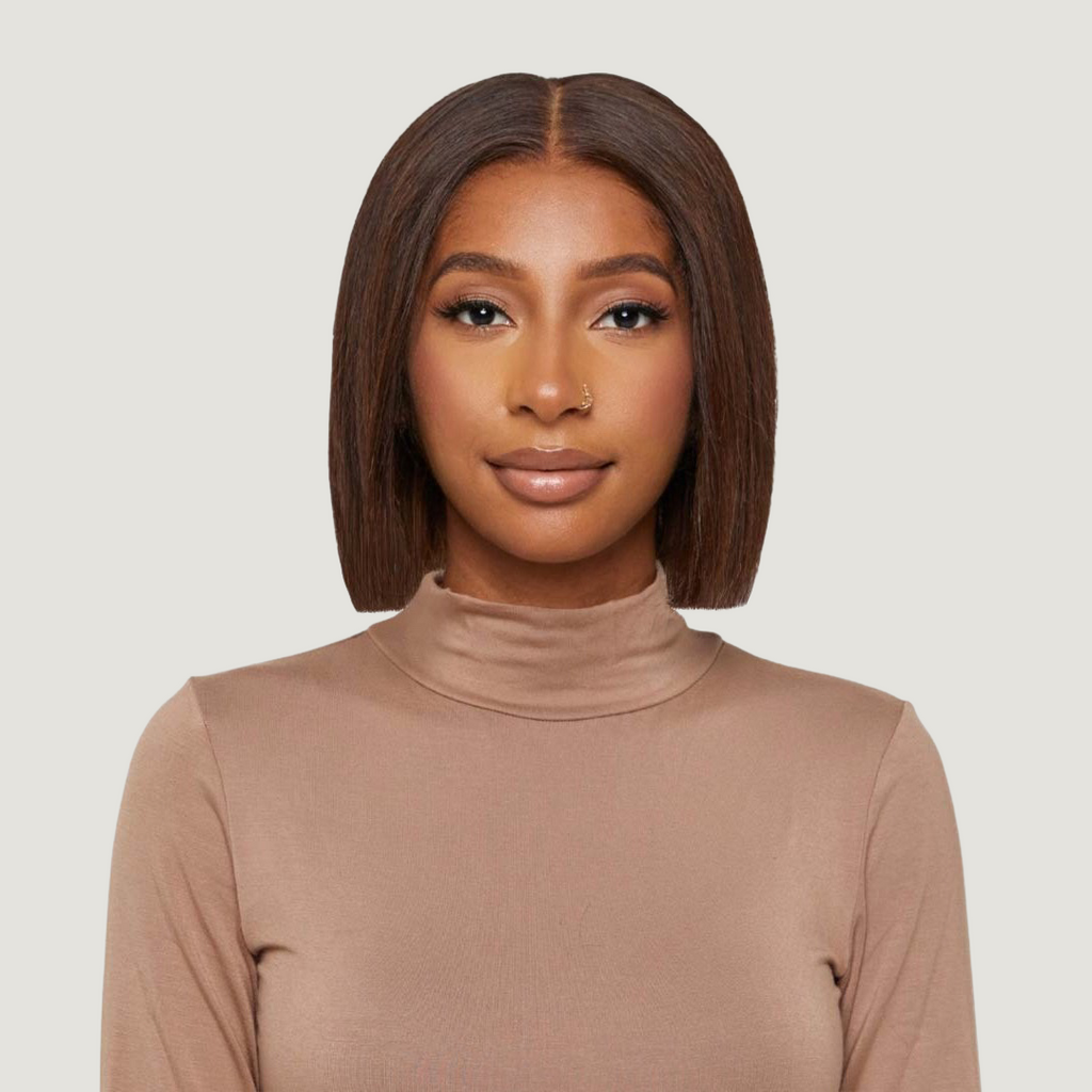 Rooted Chocolate Brown Kinky Straight HD Lace Wigs